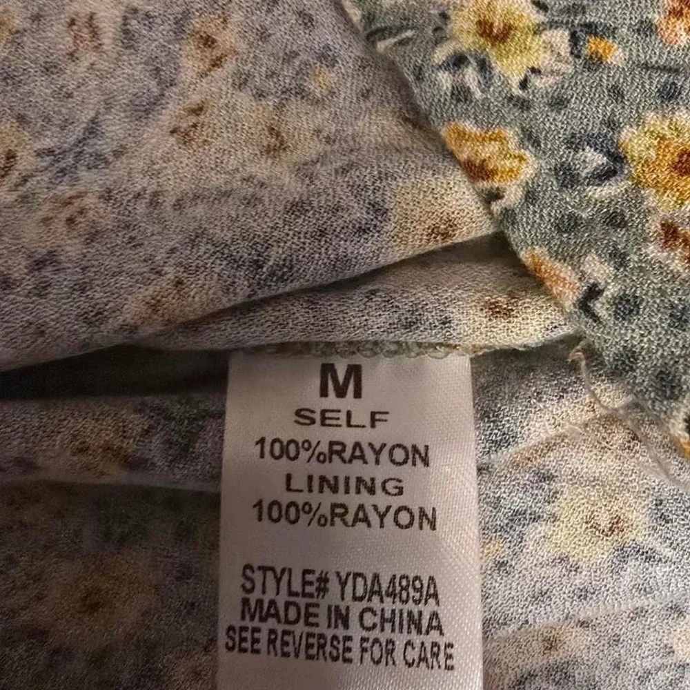 Audrey 3+1 green floral maxi dress with adjustable spaghetti straps, tie-up deta - Picture 7 of 8